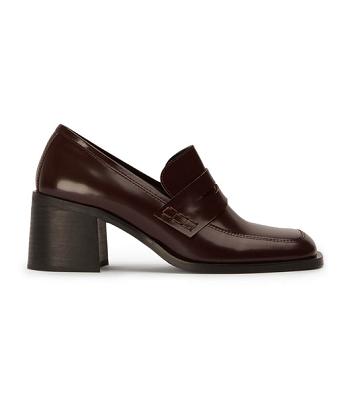 Tony Bianco Lomax Vino Hi Shine 6.5cm Loafers Chocolate | FIEUI24737