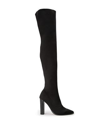 Tony Bianco Lucca Black Sock Knit 10.3cm Heeled Boots Black | UIETG59378