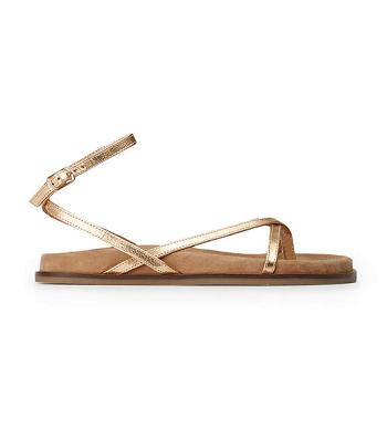 Tony Bianco Lucie Antique Gold Nappa 1.5cm Sandals Gold | IEQCS91200