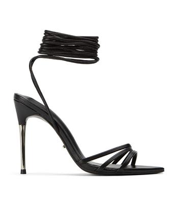 Tony Bianco Mavis Black Nappa 10.5cm Strappy Heels Black | UIETG61791