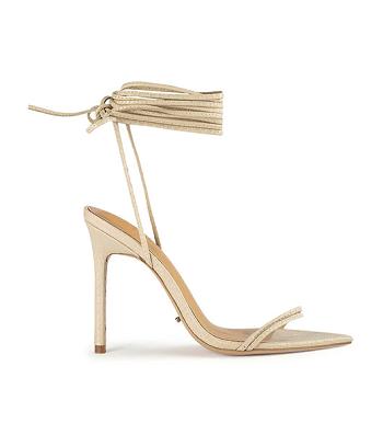 Tony Bianco Millie Vanilla Snake 10.5cm Strappy Heels Light Yellow | BIESD47449