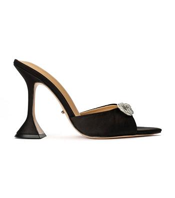 Tony Bianco Montana Black Satin 10.5cm Event Heels Black | QIEUV69045