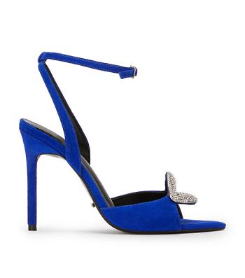 Tony Bianco Moshi Azure Suede 10.5cm Bling Heels Azure | BIESO97145