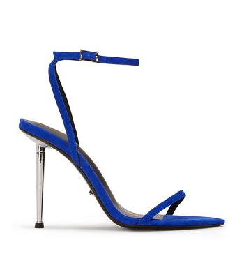 Tony Bianco Myra Azure Suede 10.5cm Bling Heels Azure | PIEER25336