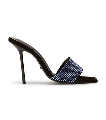 Tony Bianco Naomi Blue Crystal/Black Suede 10.5cm Event Heels Blue / Black | IEDYB67996