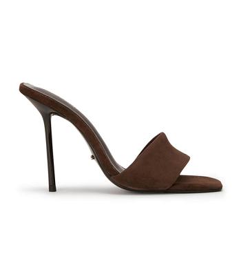 Tony Bianco Natalie Espresso Suede 10.5cm Stiletto Heels Chocolate | IENZX75540