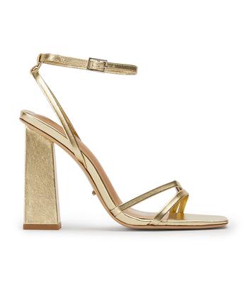 Tony Bianco Nix Gold Nappa Metallic 10.5cm Block Heels Gold / Metal | IEJVR35182