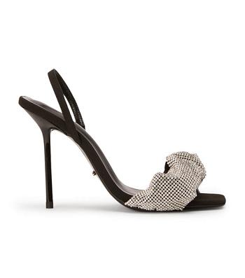 Tony Bianco Nixon Crystal/Black 10.5cm Bridal Heels Black | QIEUV35708