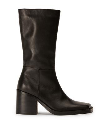 Tony Bianco Prestige Black Como 8cm Mid Calf Boots Black | QIEWA45026