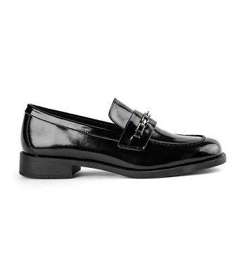 Tony Bianco Rebecca Black Hi Shine 2.5cm Loafers Black | ZIEMJ68752