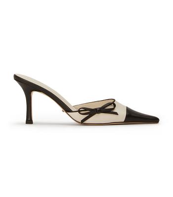 Tony Bianco Shirley Bone/Black 8cm Low Heels Beige / Black | DIEVO22105