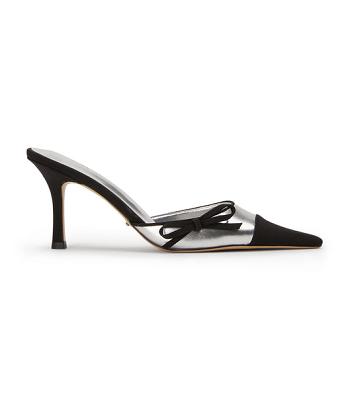 Tony Bianco Shirley Silver/Black 8cm Low Heels Silver / Black | IENEJ46891