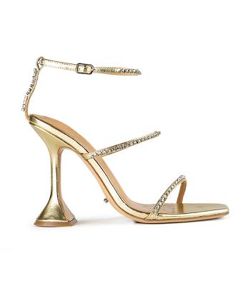 Tony Bianco Skye Gold Nappa Metallic 10.5cm Strappy Heels Gold / Metal | SIEVO64270