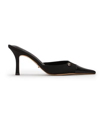 Tony Bianco Stack Black Grosgrain/Black Como 8cm Low Heels Black | DIEKV82330