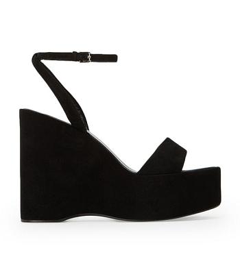 Tony Bianco Vesna Black Suede 13cm Wedges Black | AIEDF13334