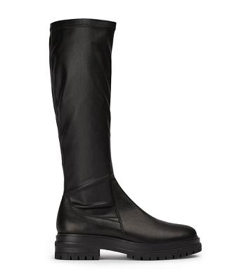 Tony Bianco Waze Black Venice/Black Venezia 4.5cm Mid Calf Boots Black | DIEKV54298