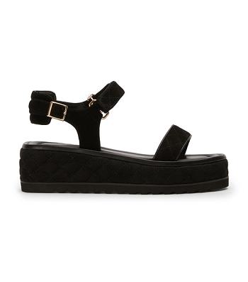 Tony Bianco Zahara Black Suede 6cm Sandals Black | IEJBT65447